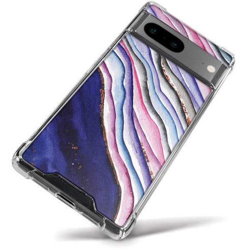 Violet Watercolor Geode Google Pixel 8a Clear Case